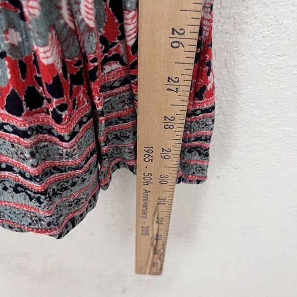 Free People Midsummers Dream Dress Size Small Red Floral Cutout Mini 1/2 Sleeve - Picture 10 of 10